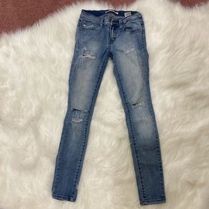Ripped Mid/Low Rise Skinny Jeans